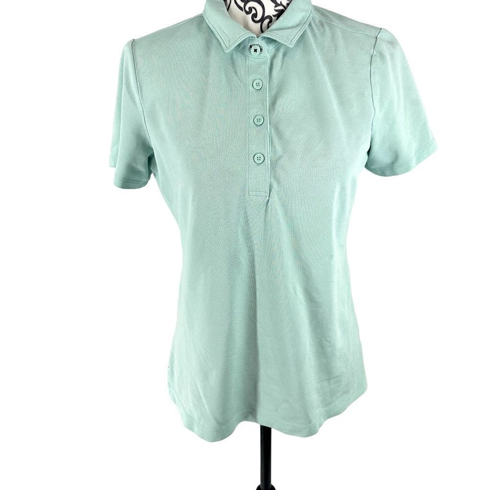 * L.L. Bean Teal Polo Slightly Fit Size M Reg Cotton Blend